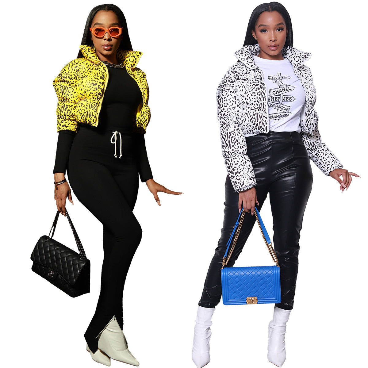 Fashion Fix Leopard Print Puffer Coat Outwear