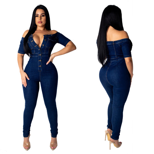 Fashion Fix Denim Wide Leg Rompers