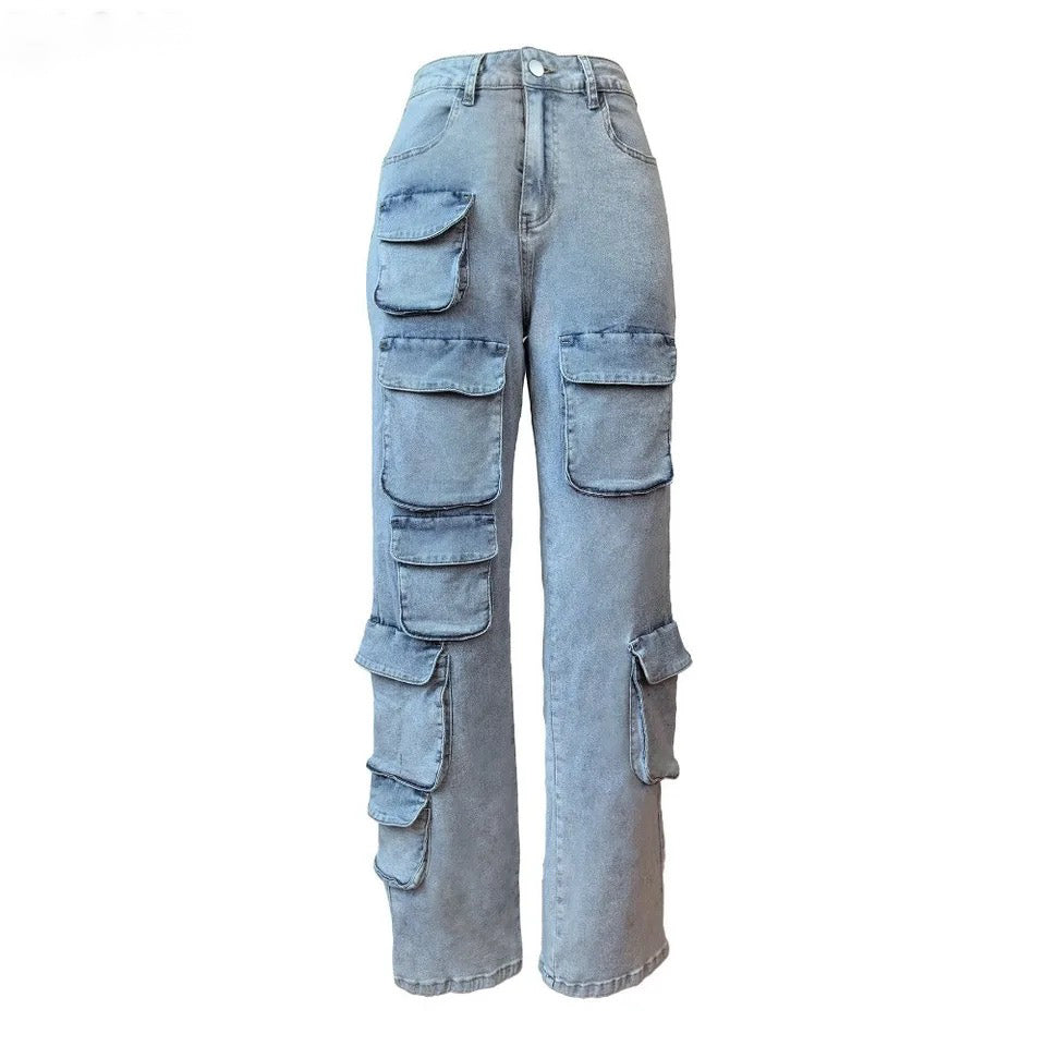 Fashion Fix Multi Pocket Cargo Jeans