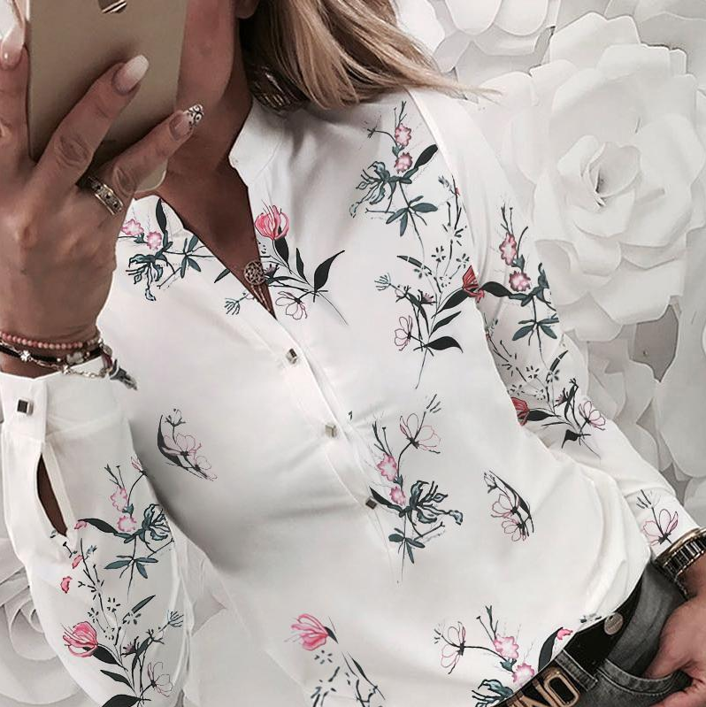 Fashion Fix Floral V-neck Long-Sleeved Casual Blouse