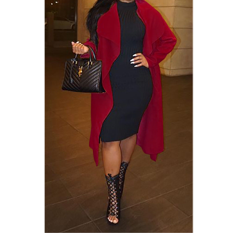 Fashion Fix Casual Lapel Long Sleeved Long Trench Coat