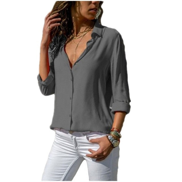 Fashion Fix Chiffon Women Button Blouse