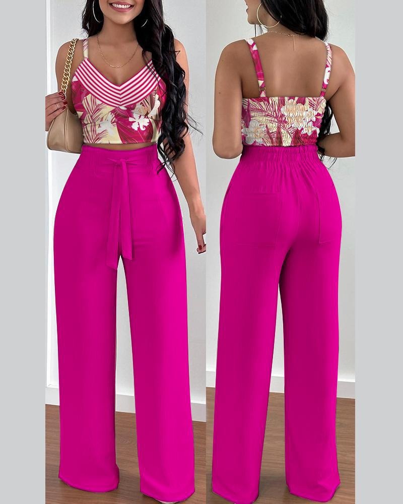 Fashion Fix Pattern Print Long Pants Set